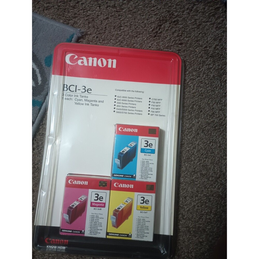 Canon BCI-3e Color Ink Tanks Cyan, Magenta and Yellow New In Box